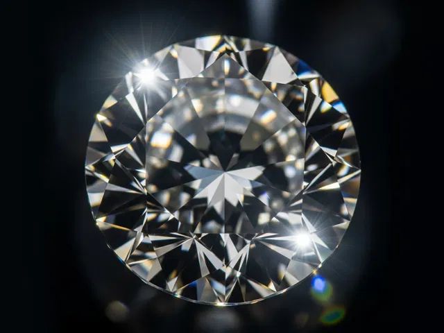 Brilliant Cut Diamond Displaying Scintillation and Fire